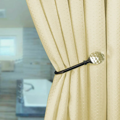 Shower curtain made of waffle fabric – water-repellent, including hooks, 1 piece