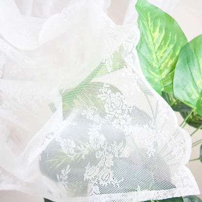 Voile Vorhänge Floral Spitze Sheer Vorhang Slot Top Tür Screening Picknick Decor