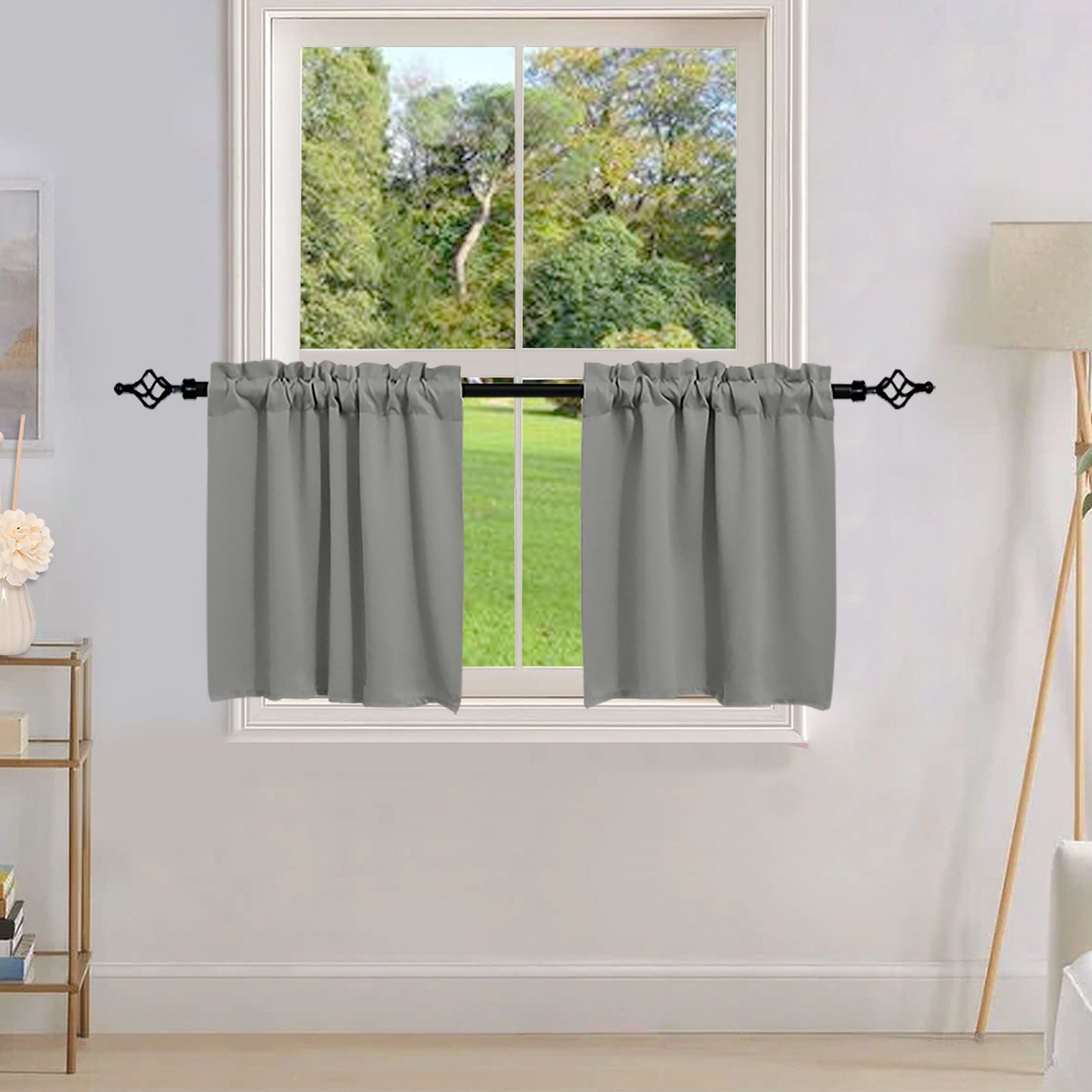 1 Panel Blackout Window Short Curtains