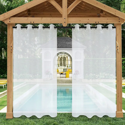Transparente Outdoor Voile Gardine nach Maß · Silveta
