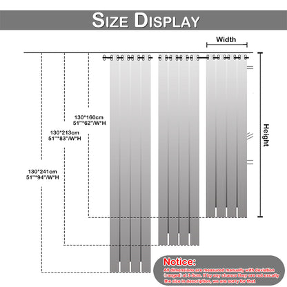 Blackout Curtains, 1 Panel, Gray, 130*160cm/130*213cm/130*241cm
