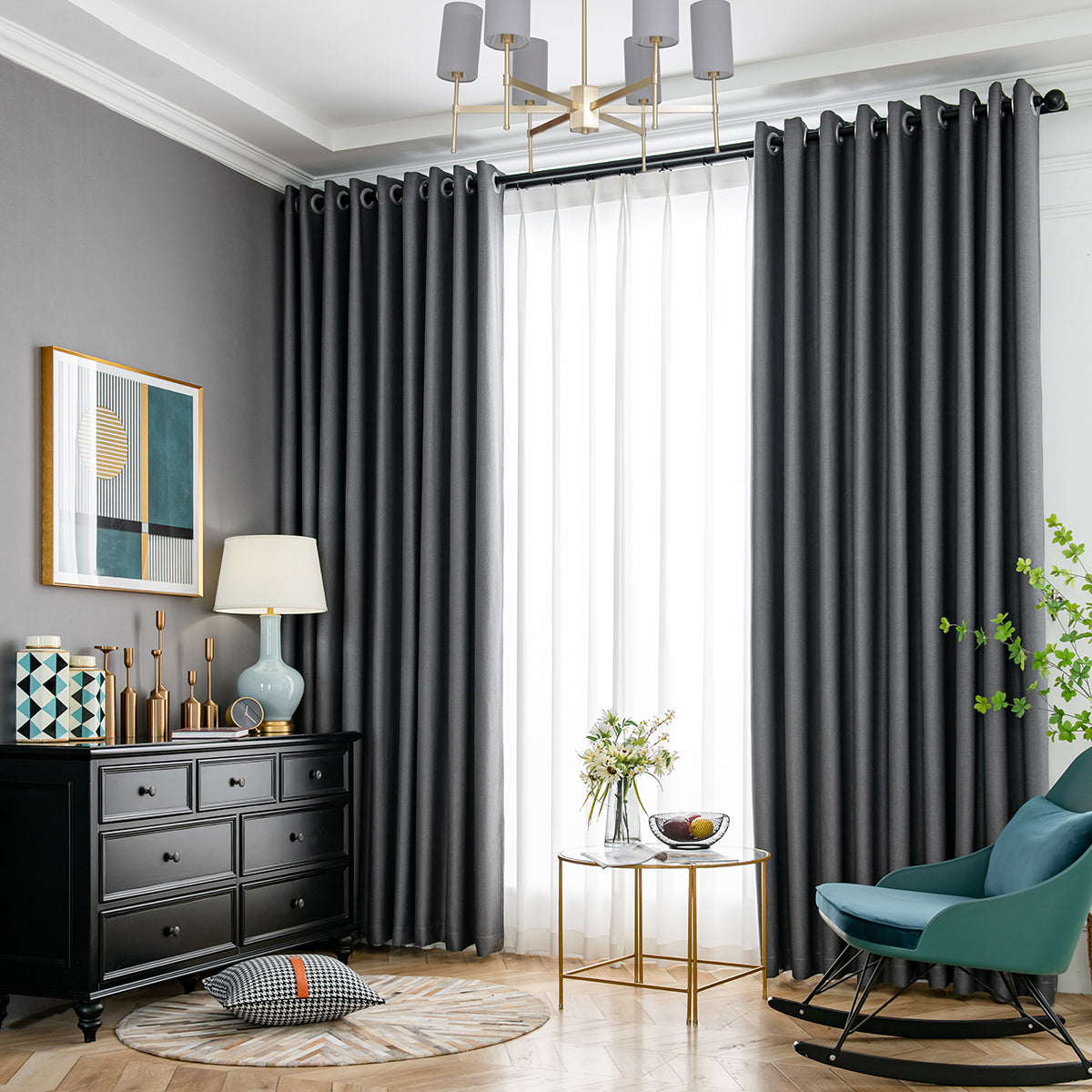 100% Blackout Curtains, 1 Panel, Gray, 100*130cm/134*160cm/134*210cm/134*245cm