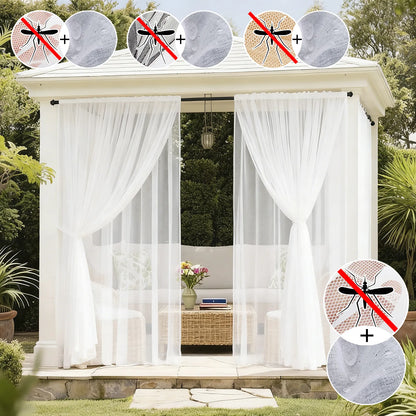 Double-layered outdoor curtain made to measure with mosquito net · Solmara