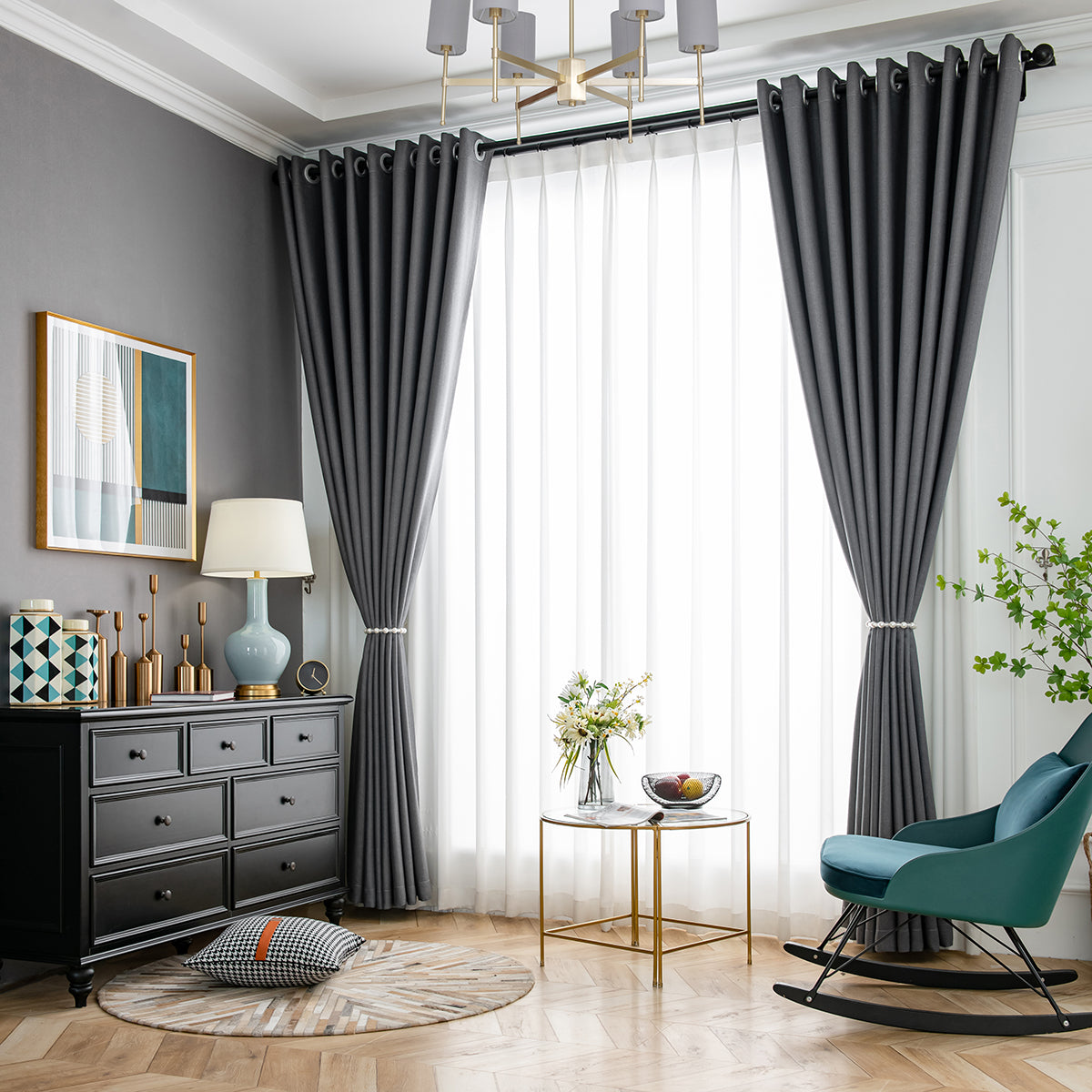 100% Blackout Curtains, 1 Panel, Gray, 100*130cm/134*160cm/134*210cm/134*245cm