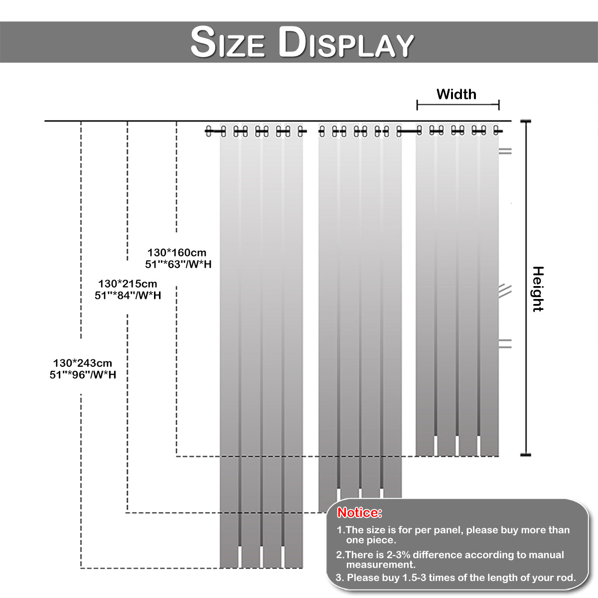 Double-Layer Blackout Curtains, 1 Panel, Purple, 130x160cm/130x215cm/130x243cm
