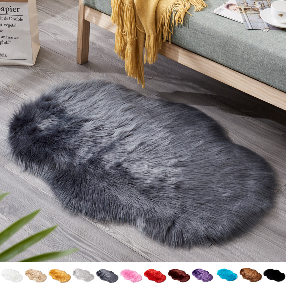 Fluffy faux fur rug, shaggy long pile rug, 60x90 cm