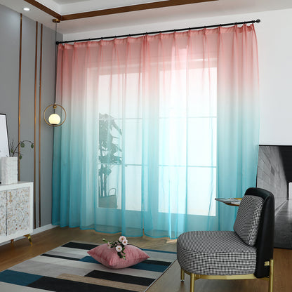 Gradient Sheer Curtains, 1 Panel, Pink-Blue, 100*250cm/140*260cm