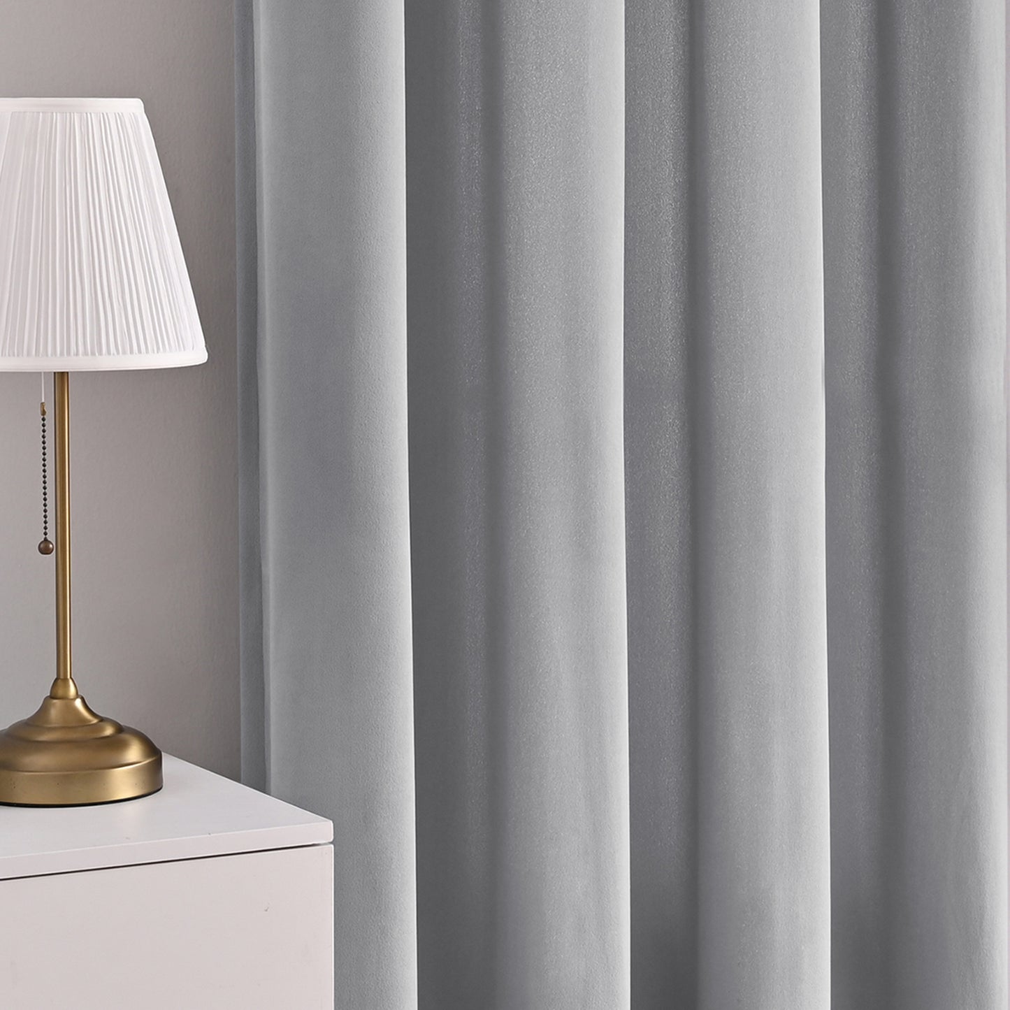 Frosted Fleece Curtains, 1 Panel, Gray, 132*164cm/132*214cm/132*241cm