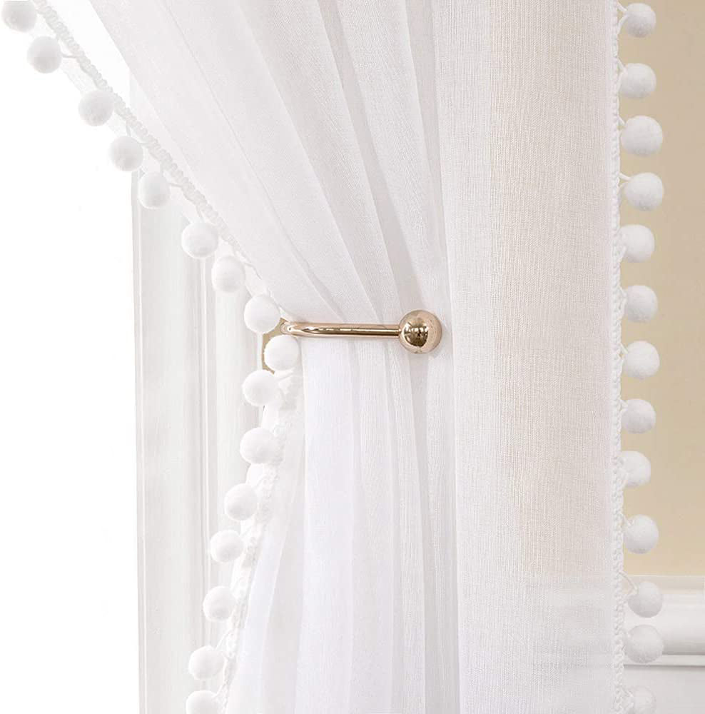 1 Panel Ball Pompom Window Screening Home Decor