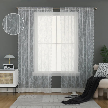 1 Panel Lace Window Sheer Curtain