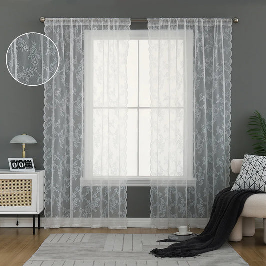 1 Panel Lace Window Sheer Curtain