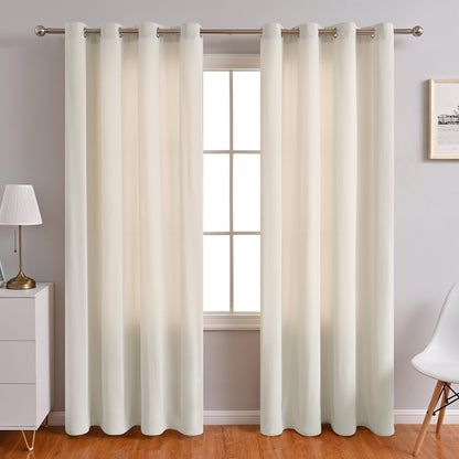 Frosted Fleece Curtains, 1 Panel, Beige, 132*164cm/132*214cm/132*241cm