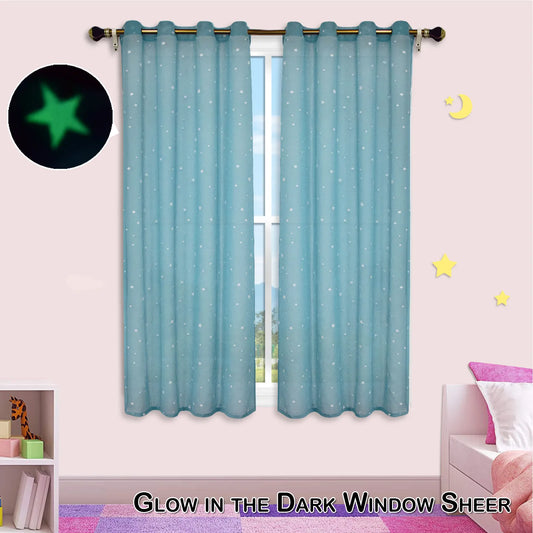 1 Panel Eyelets Window Sheer Curtains for Bedroom