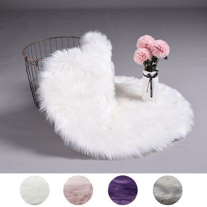 Round Shaggy Rug, Faux Fur, Long Pile, Fluffy Rug
