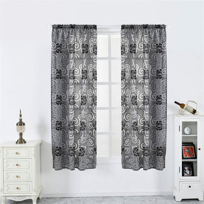 Rideaux transparents en seersucker, 1 panneau, gris, 100x130cm/100x200cm/100x250cm