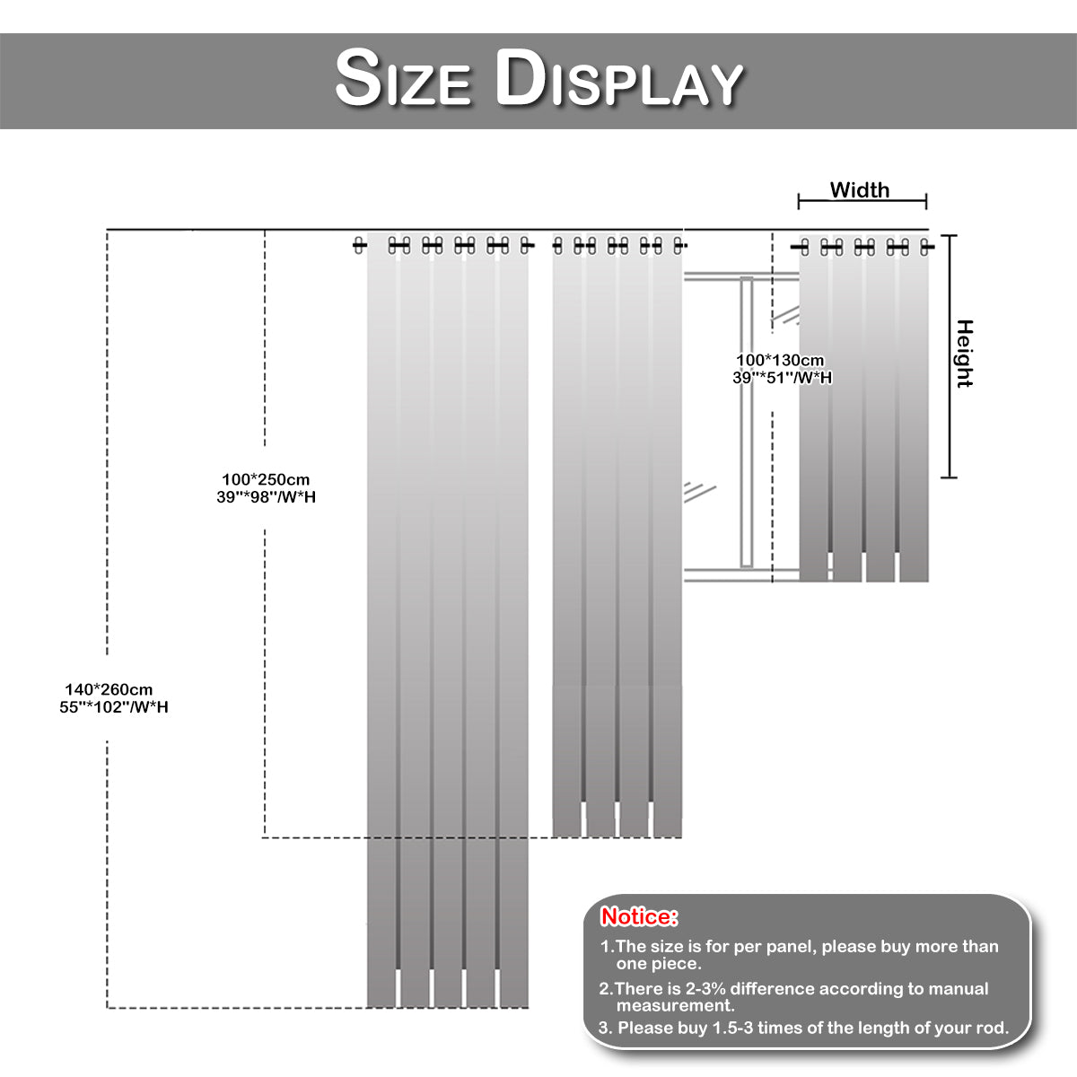 Rideaux géométriques, 1 panneau, rouge, 100*130cm/100*250cm/140*260cm