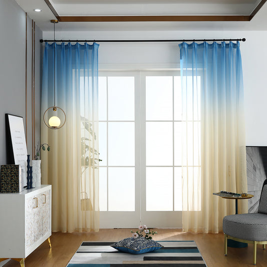 Gradient Sheer Curtains, 1 Panel, Blue, 100*250cm/140*260cm