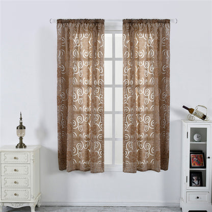 Rideaux transparents en seersucker, 1 panneau, marron, 100x130cm/100x200cm/100x250cm