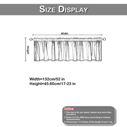 Floral Lace Sheer Short Curtains, 1 Panel, White, 132*45cm/132*60cm