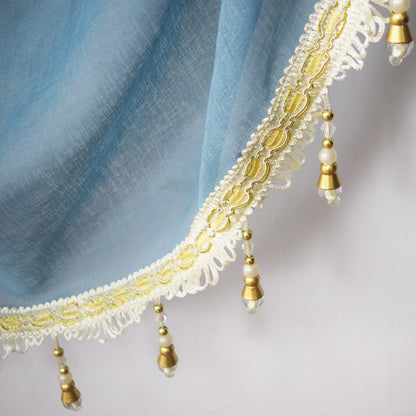 Rideaux à volants Swag Valance Drops, 1 panneau, bleu, 76 x 60 cm