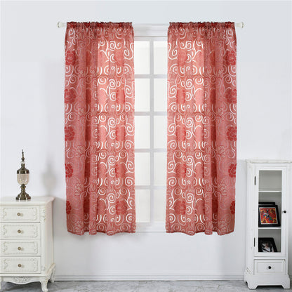 Seersucker Sheer Curtains, 1 Panel, Red, 100x130cm/100x200cm/100x250cm
