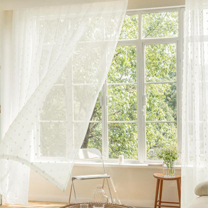 Weiße Fenster Gardinen Pompom Vorhänge Boho Sheer Tür Vorhänge