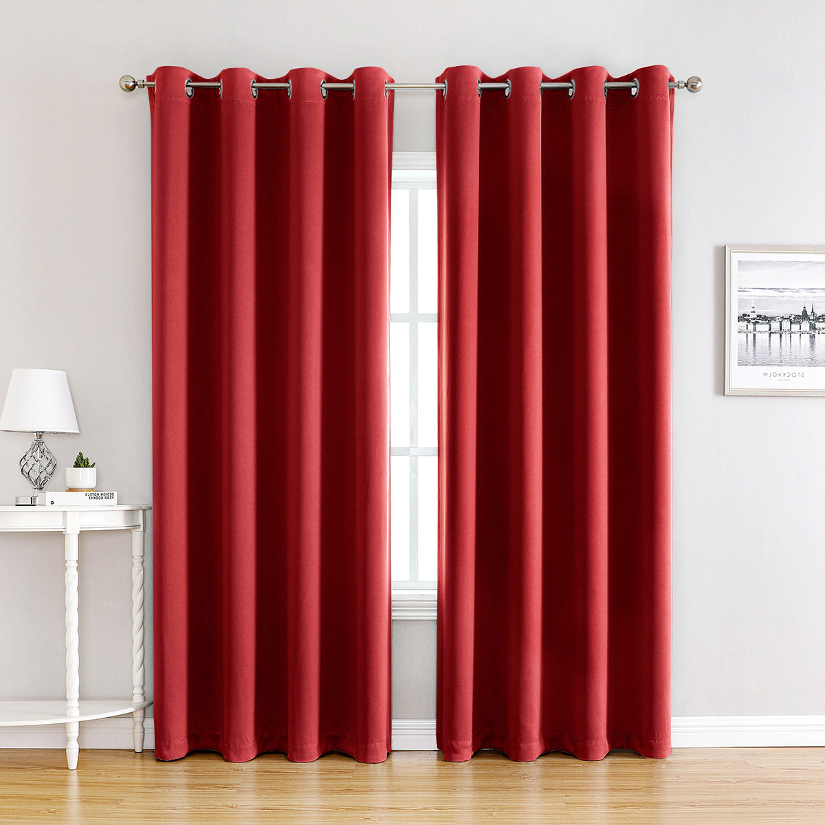 Rideaux occultants de Noël, 1 panneau, rouge, 100 x 130 cm/100 x 250 cm