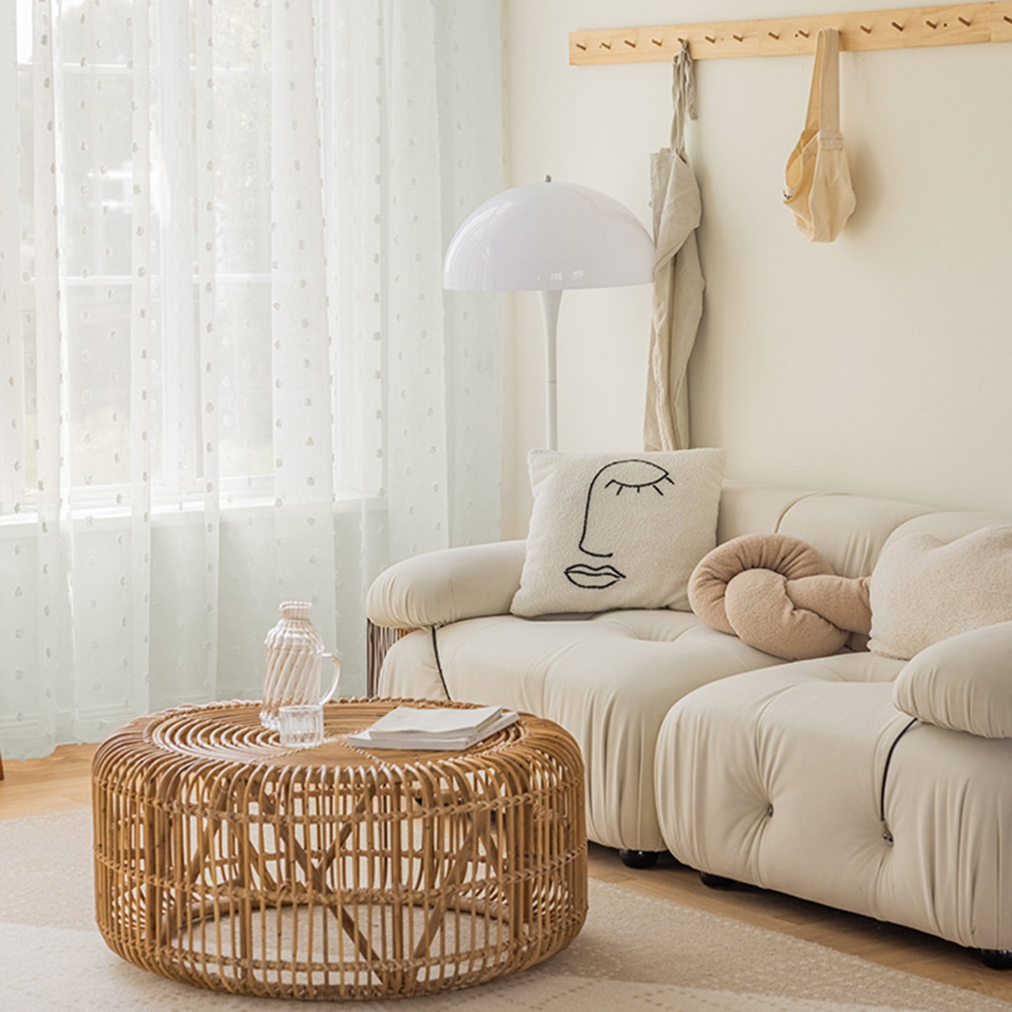 Weiße Fenster Gardinen Pompom Vorhänge Boho Sheer Tür Vorhänge