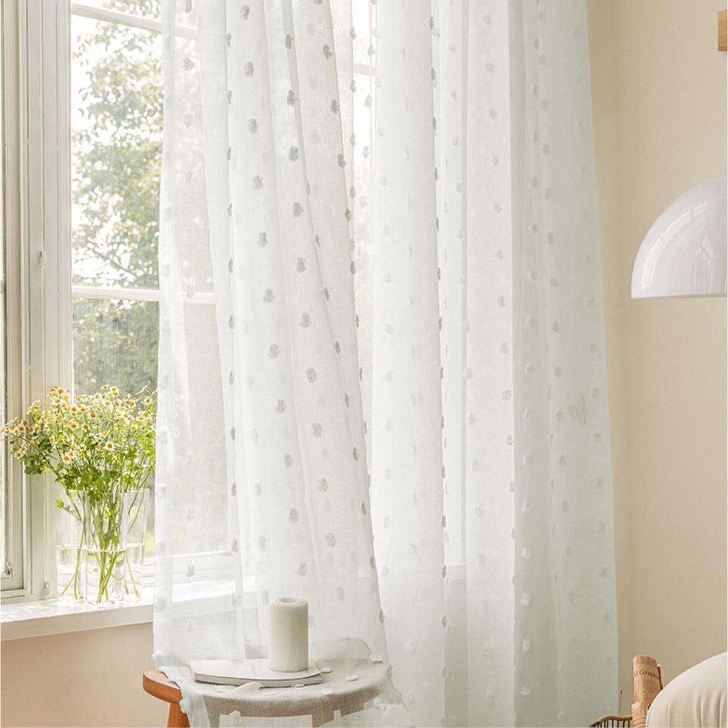 Weiße Fenster Gardinen Pompom Vorhänge Boho Sheer Tür Vorhänge