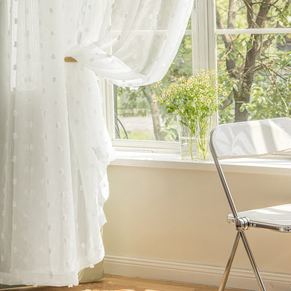 Weiße Fenster Gardinen Pompom Vorhänge Boho Sheer Tür Vorhänge