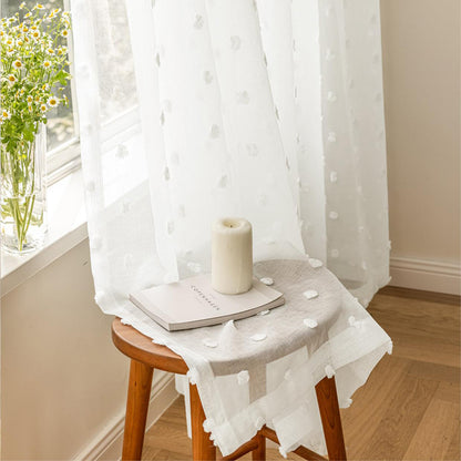 Weiße Fenster Gardinen Pompom Vorhänge Boho Sheer Tür Vorhänge