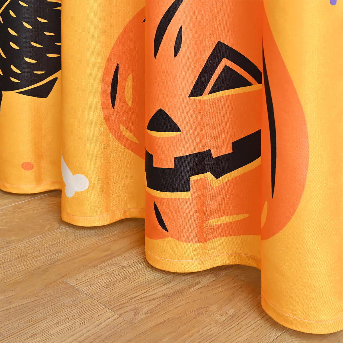 Rideaux Joyeux Halloween, 2 panneaux, orange, 132x214cm