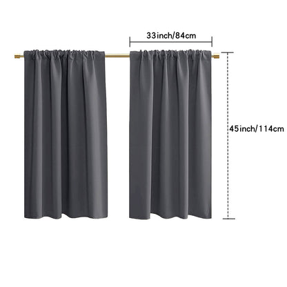 2 Panel Blackout Privacy Short Small Curtains