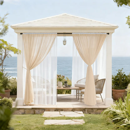 Double-layered outdoor curtain made to measure with mosquito net · Solmara