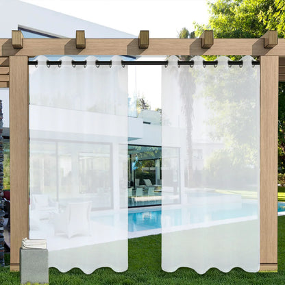 Transparente Outdoor Voile Gardine nach Maß · Silveta