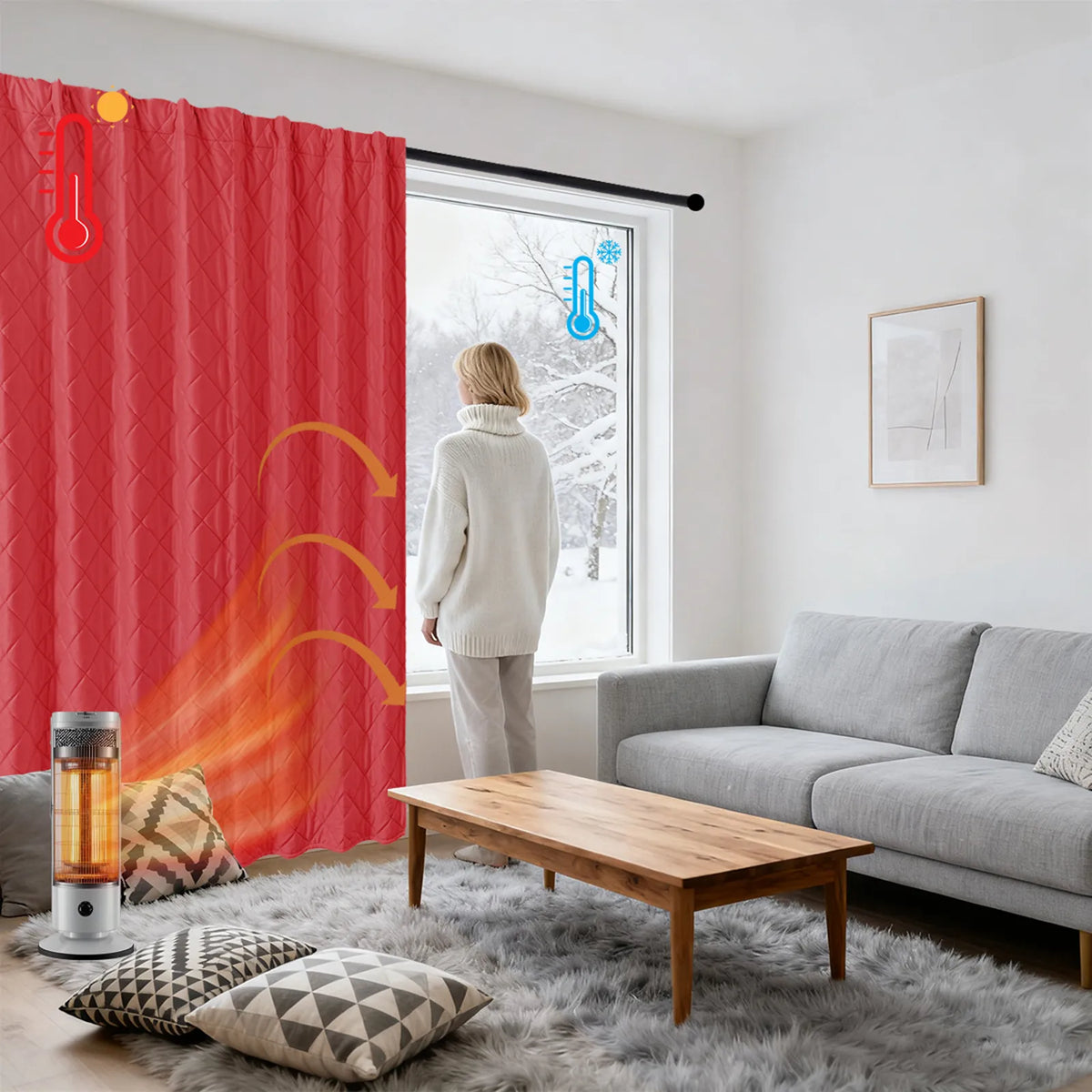 Rideau thermique en velours matelassé robuste - Velmira