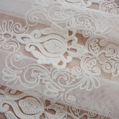 1 Panel Embroidered Morocco Window Sheer with Pearl