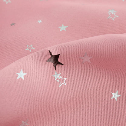 Blackout curtain with double-layered tulle, cut-out stars and silver print – 1 piece