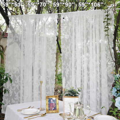 Voile Vorhänge Floral Spitze Sheer Vorhang Slot Top Tür Screening Picknick Decor