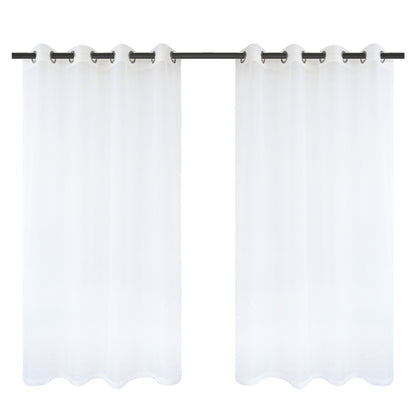 Outdoor Gardine Voile Weiß Transparent und Wasserabweisend mit Ösen 1 Panel