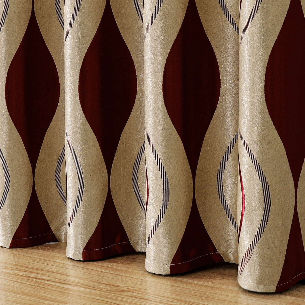Geometrischer Vorhang mit Ösen – 1/2 Panels, Blickdicht