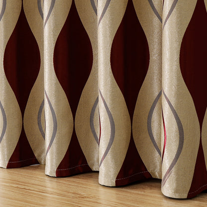 Geometrischer Vorhang mit Ösen – 1/2 Panels, Blickdicht