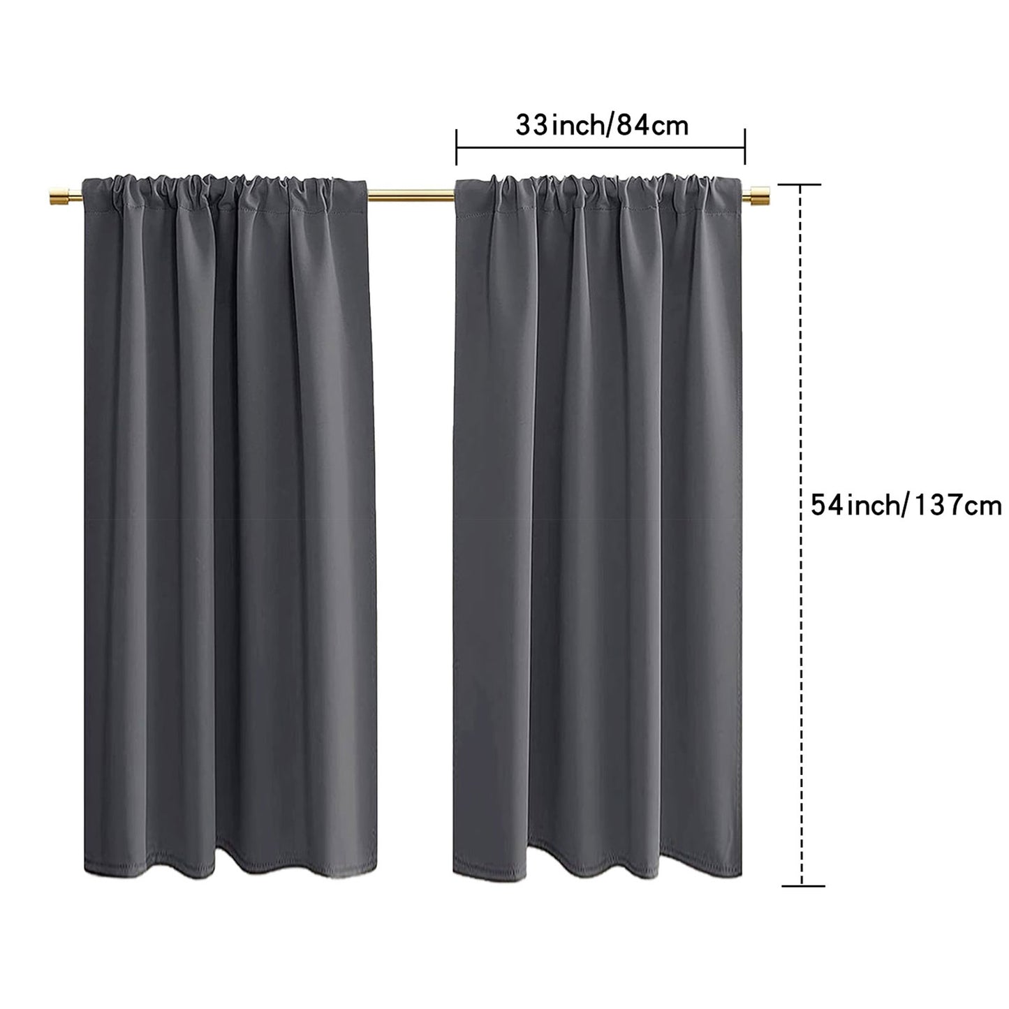 2 Panel Blackout Privacy Short Small Curtains