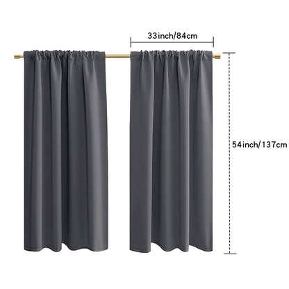 2 Panel Blackout Privacy Short Small Curtains