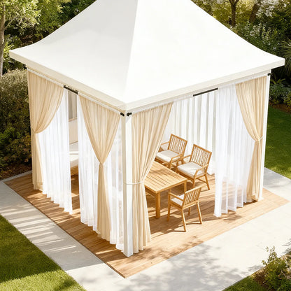 Double-layered outdoor curtain made to measure with mosquito net · Solmara