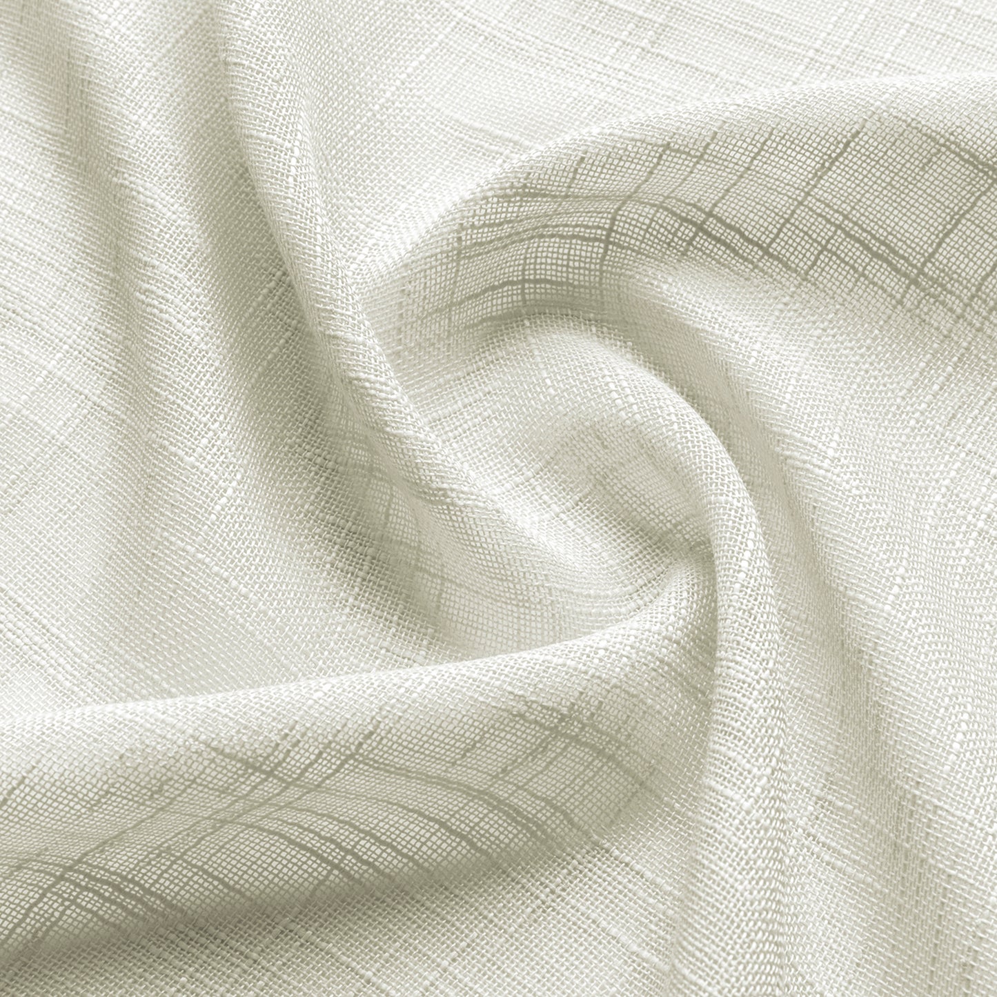 2 Short Linen-Look Sheer Curtains with Rod Pocket for Kitchen Bathroom Window