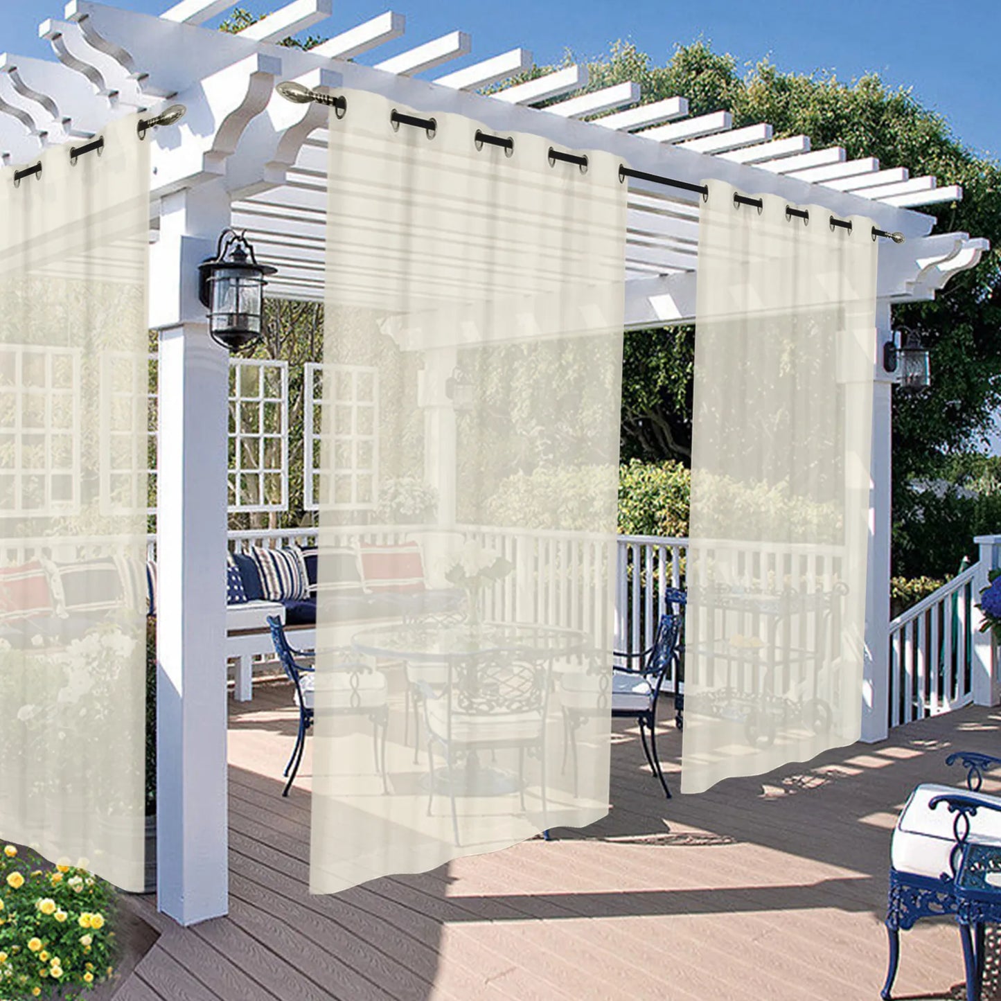 Wasserabweisende Outdoor Voile Gardine nach Maß · Larevia