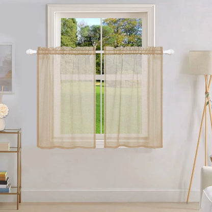 1 Panel Waterproof Short Sheer Tier Curtain