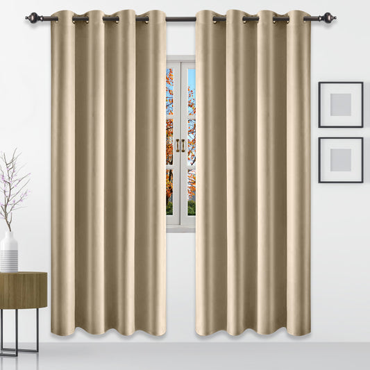 Silk Stain Curtains, 1 Panel, Champagne, 132*160cm/132*183cm/132*213cm
