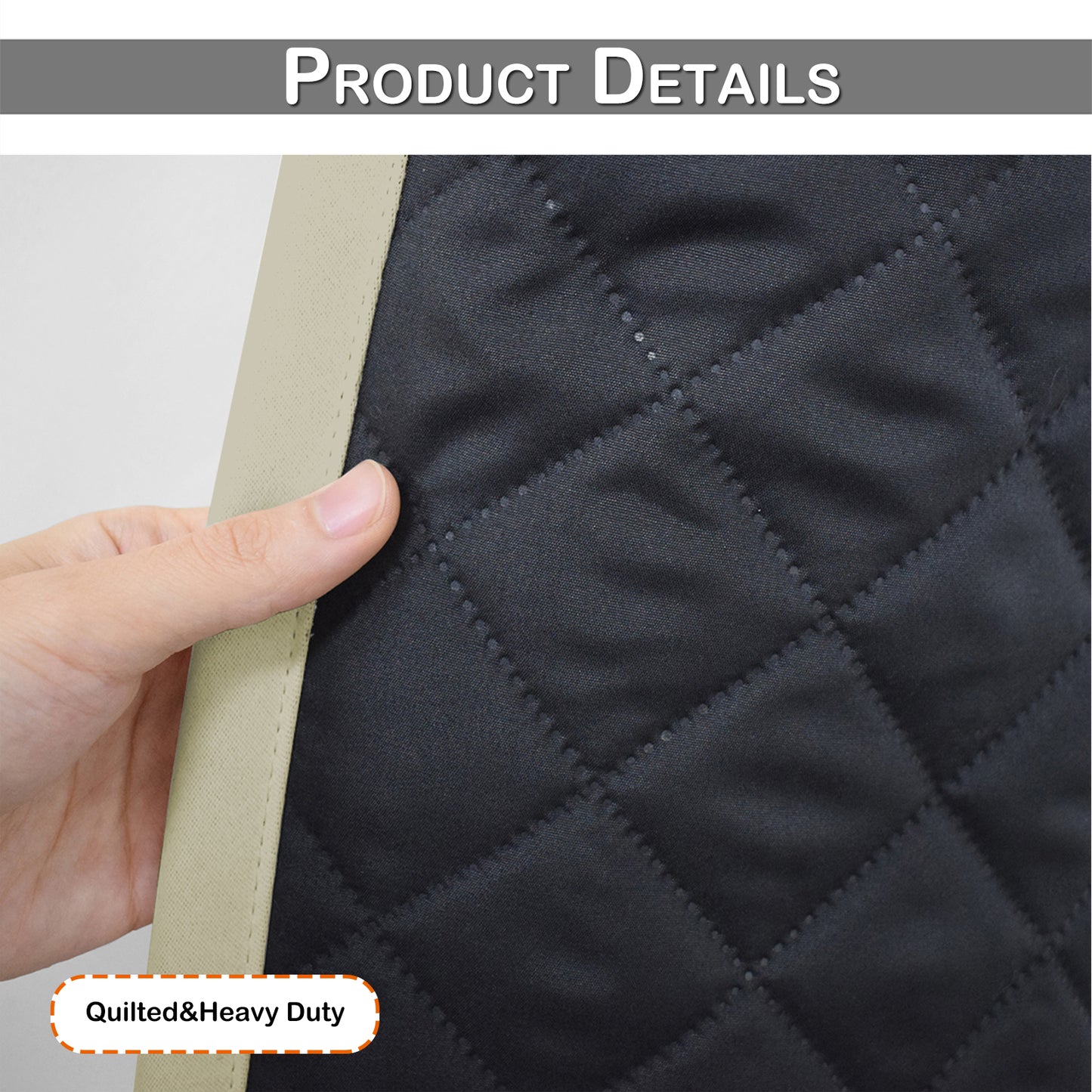 Outdoor Curtain – Waterproof, Windproof and Quilted, 100% Blackout, 1/2 Panel